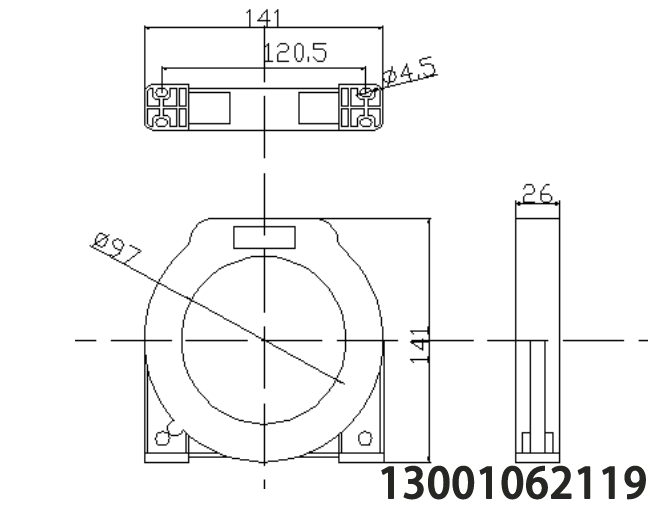 ZCT100-1 剩余电流互感器（圆形）